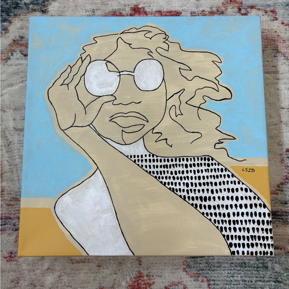 Lindsey Shaw Original Art Painting “Confidence” Momlife Portrait 12x12 Canvas - Picture 1 of 7